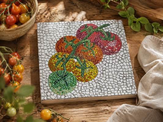 An Array of Ripening Tomato Mosaic Kit | Luxury Mosaic Art Kit with Plywood Board | 🛠 Luxury Kit With Tool Kit