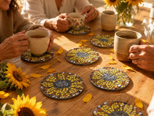 Sunflower Coaster Mosaic Kits for Families & Friends | Create Together DIY Experience