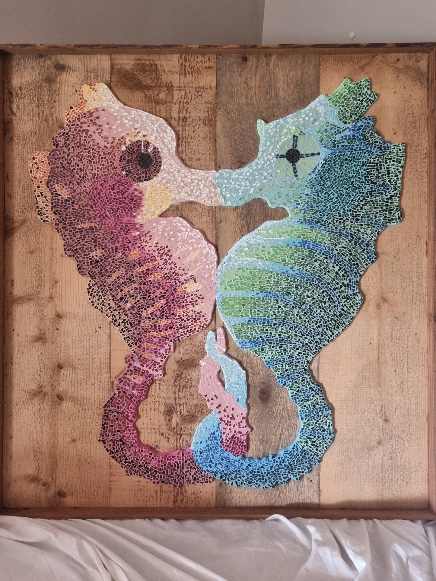 Our Light Beneath The Waves, One-of-a-kind original mosaic fine art for sale