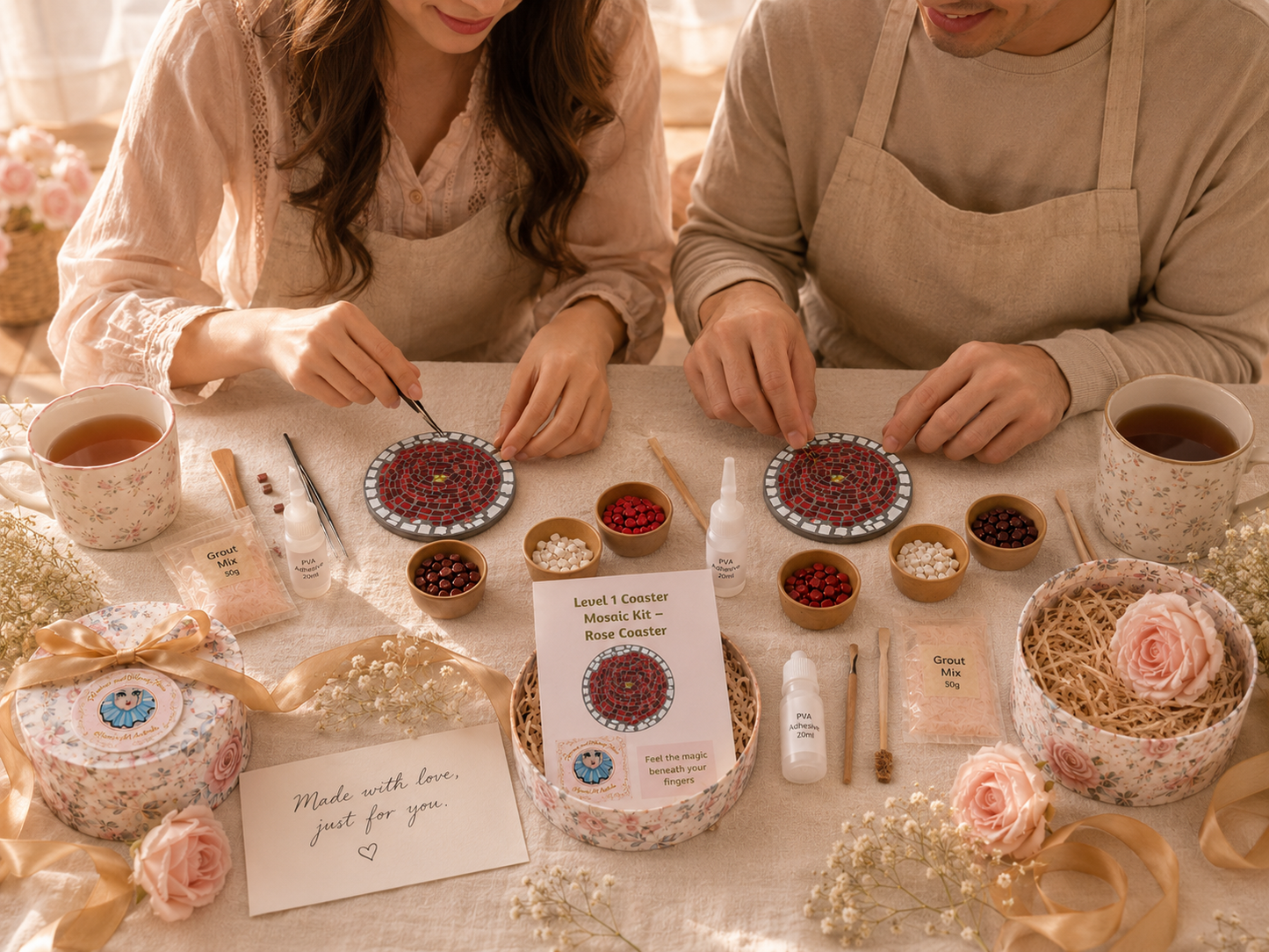 Rose Coaster Mosaic Kits for Families & Friends | Create Together DIY Experience