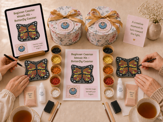 Butterfly Coaster Mosaic Kits for Families & Friends | Create Together DIY Experience