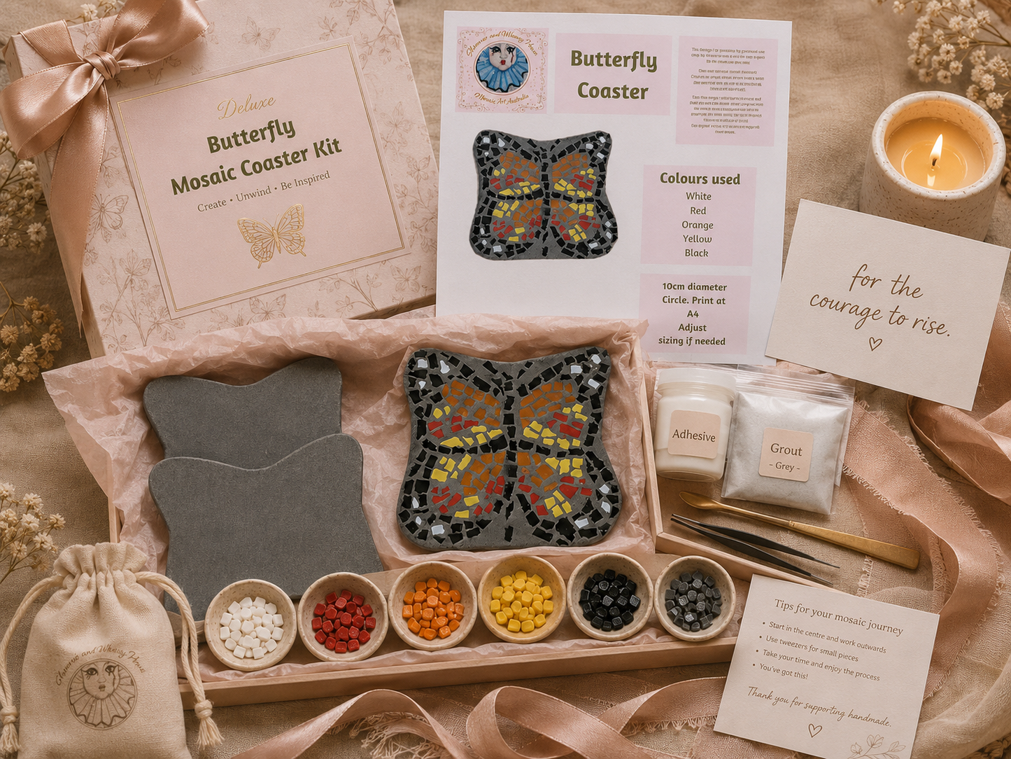 Butterfly Coasters Physical Kit — Set of 2