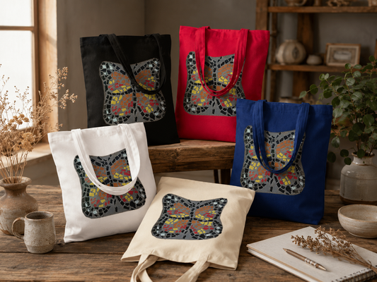 Butterfly Coaster Eco-Friendly Tote Bag | Cotton Butterfly Art Tote