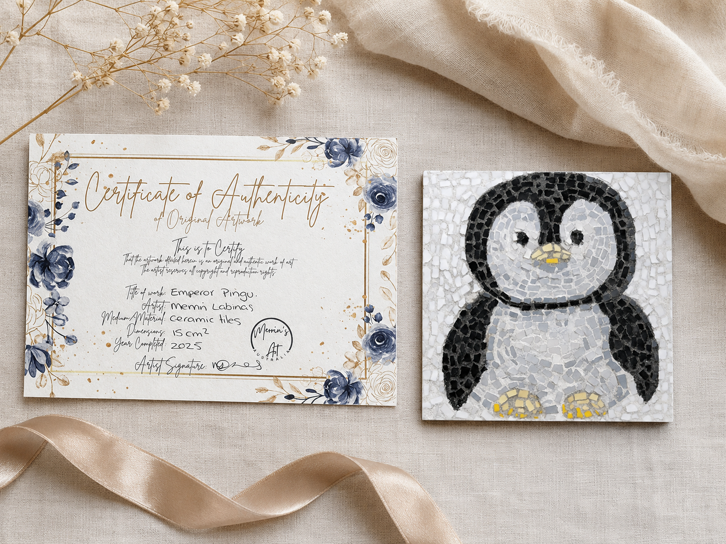 Emperor Pingu Emperor Penguins Mosaic Original Artwork
