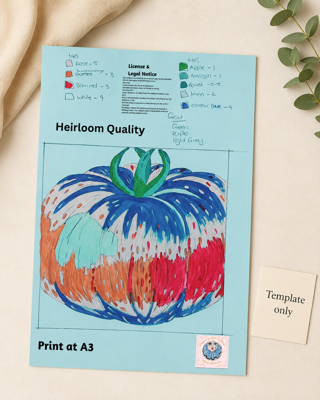 Heirloom Quality Tomato Mosaic | Mosaic Template | 🛠 Level 3 (Design Only)