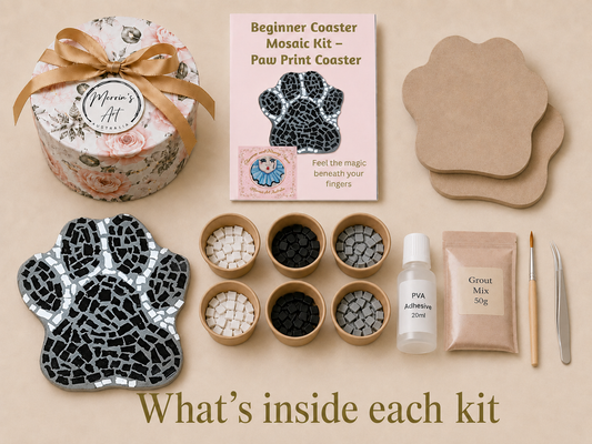 Paw Print Coaster Mosaic Kits for Families & Friends | Create Together DIY Experience