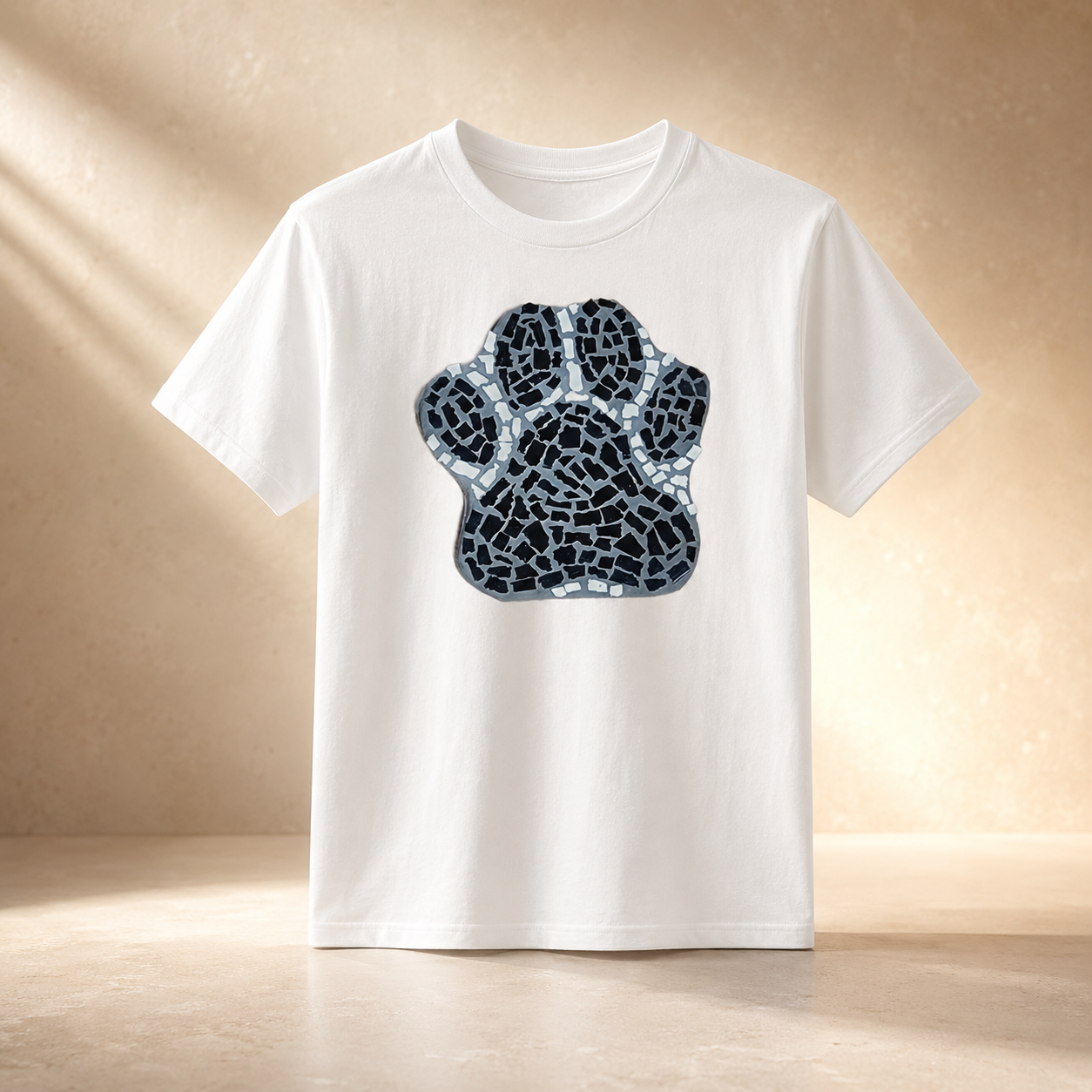 🐾 Paw Print Coaster Ultra Cotton Tee — Pet Memorial T-Shirt