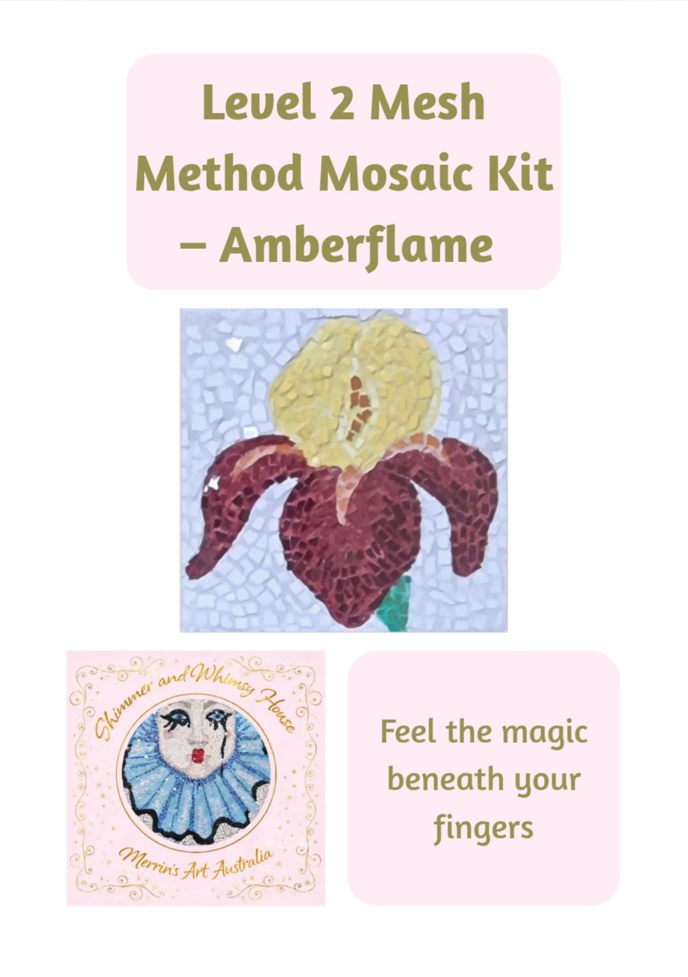 Amberflame Iris Hanging Mosaic Maker’s Studio DIY Kits | 15cm Square | 🛠 Level 2