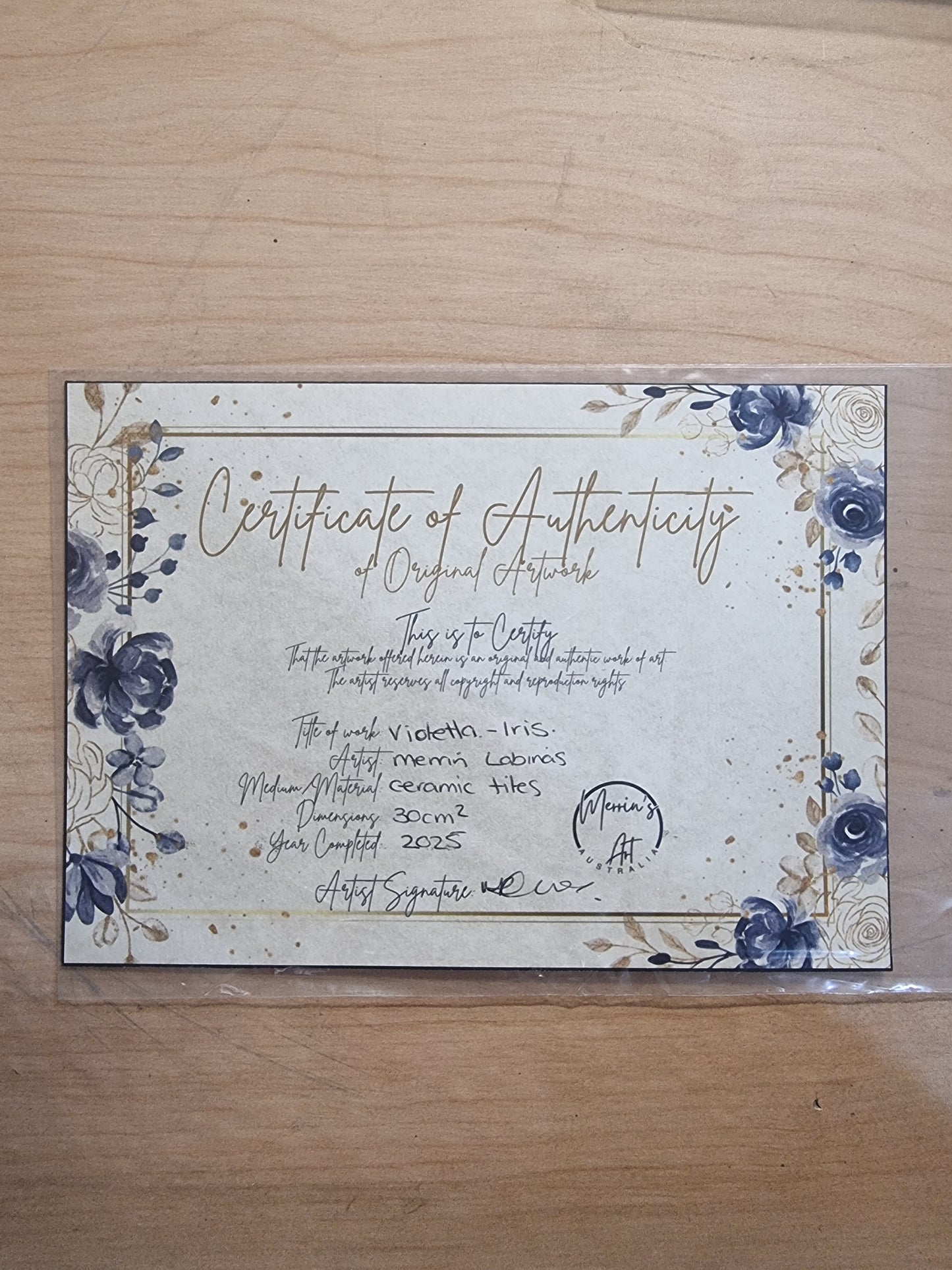 "Violetta" Large Hanging Iris Mosaic — One of a Kind