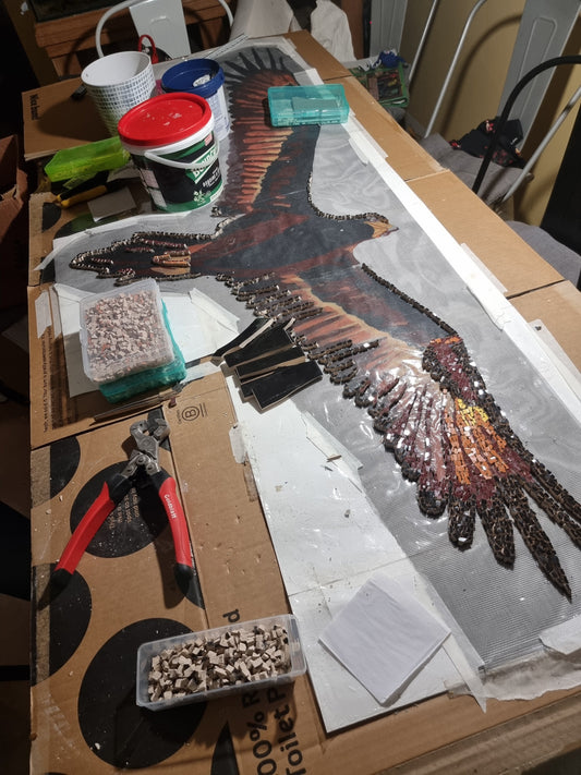 How to Turn a 2D Picture into a Mosaic: My Setup Process with Plastic Sheet and Mesh