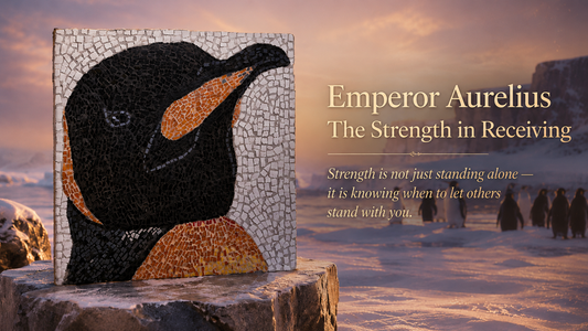 🐧 Emperor Aurelius: Penguin Art Prints, Canvas Wall Art & Resilience Decor