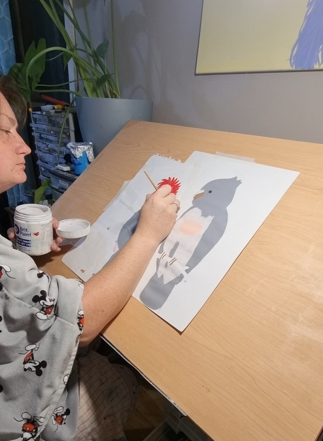 Turning a Sketch into a Mosaic-Ready Colour Palette template for mesh method: Gang-Gang Cockatoos