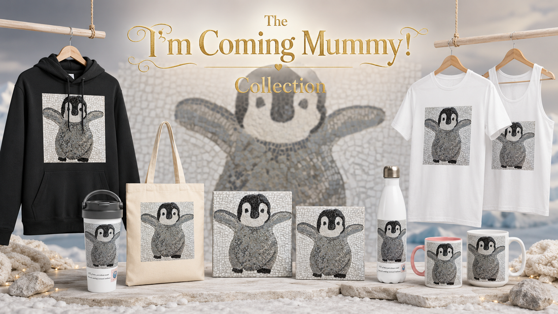 “I’m Coming, Mummy” Penguin Mosaic Merchandise | Story-Driven Art