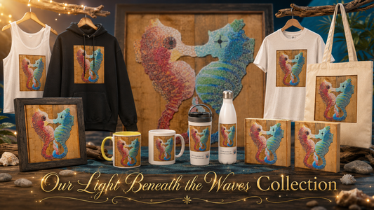 Our Light Beneath the Waves | Seahorse Mosaic Merchandise Collection