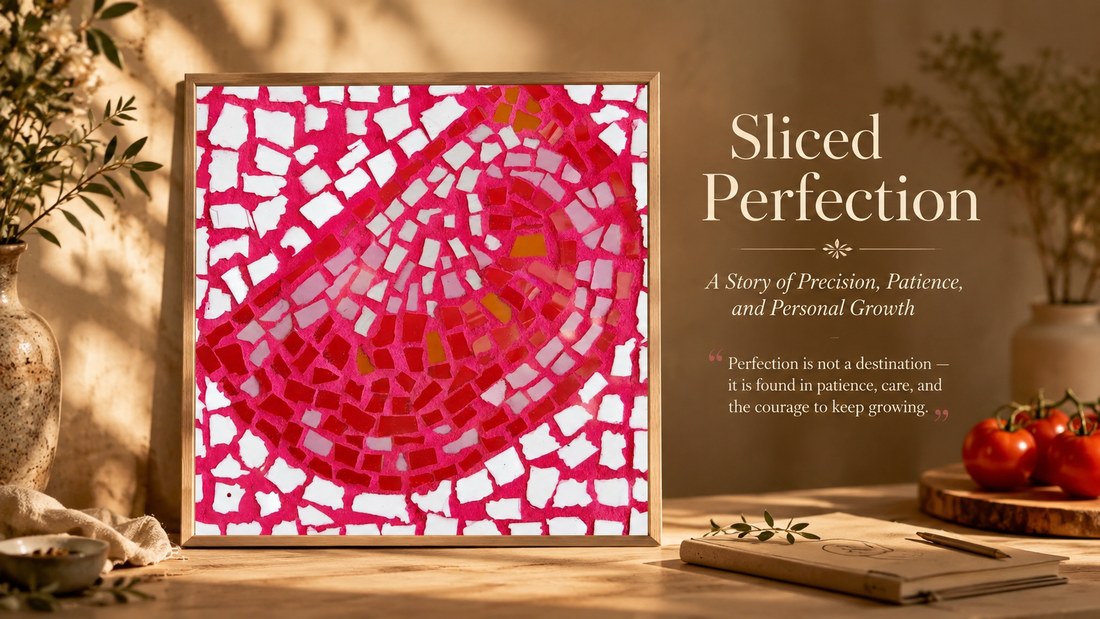 🍅 Slice Perfection: Handmade Tomato Mosaic Coaster for Patience, Growth & Meaningful Decor