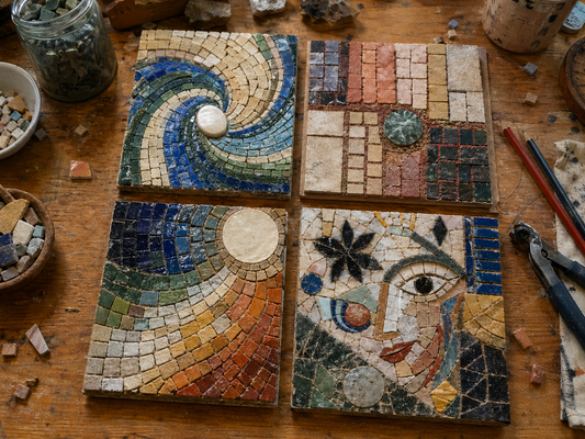 Level 2 Mosaic Masterclass | Andamento, Mesh Method & Multi-Coloured Grout