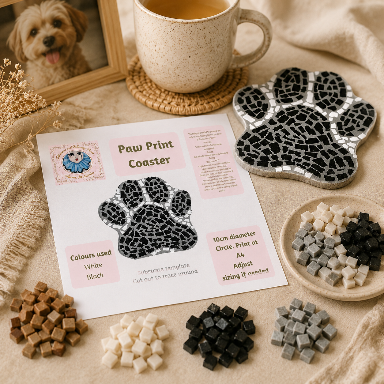 Paw Print Coaster — Digital Download Design Template