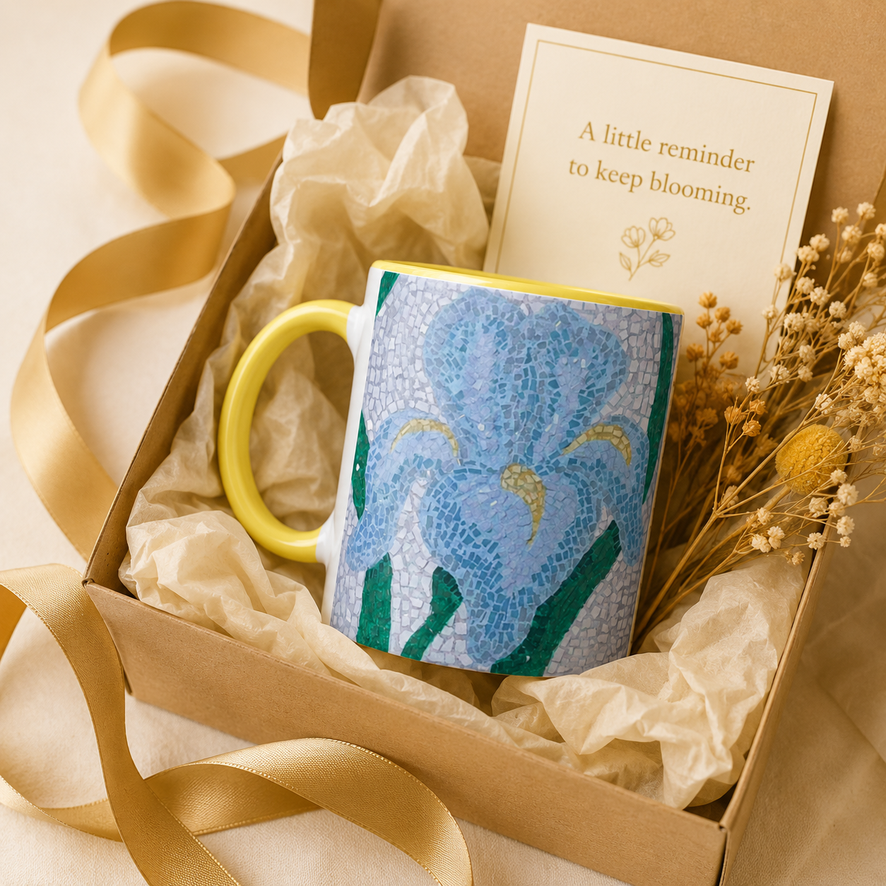 Aveline Iris Ceramic Mug – 11oz Floral Art Mug