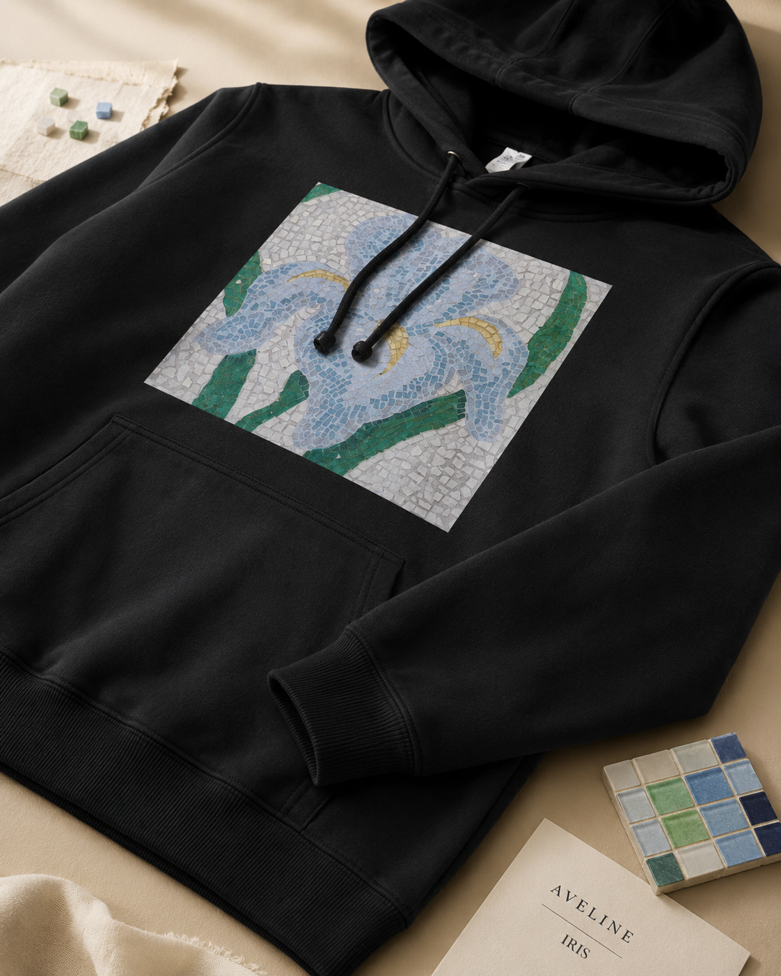 Aveline Iris Flower Mosaic Hoodie