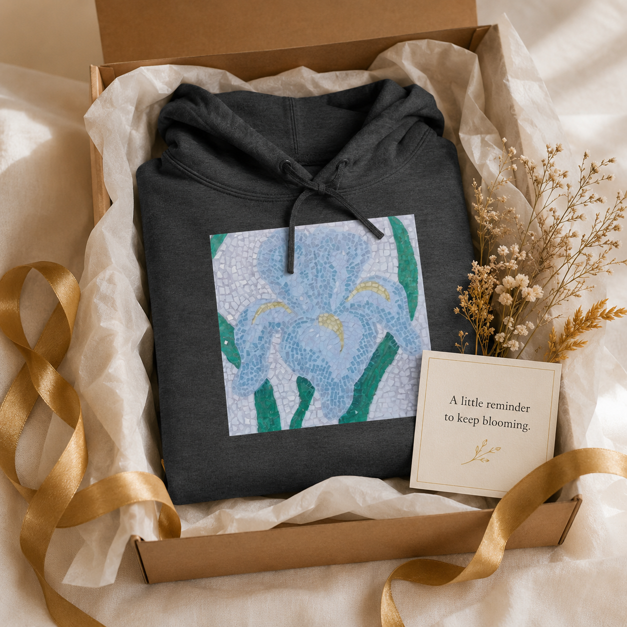 Aveline Iris Flower Mosaic Hoodie