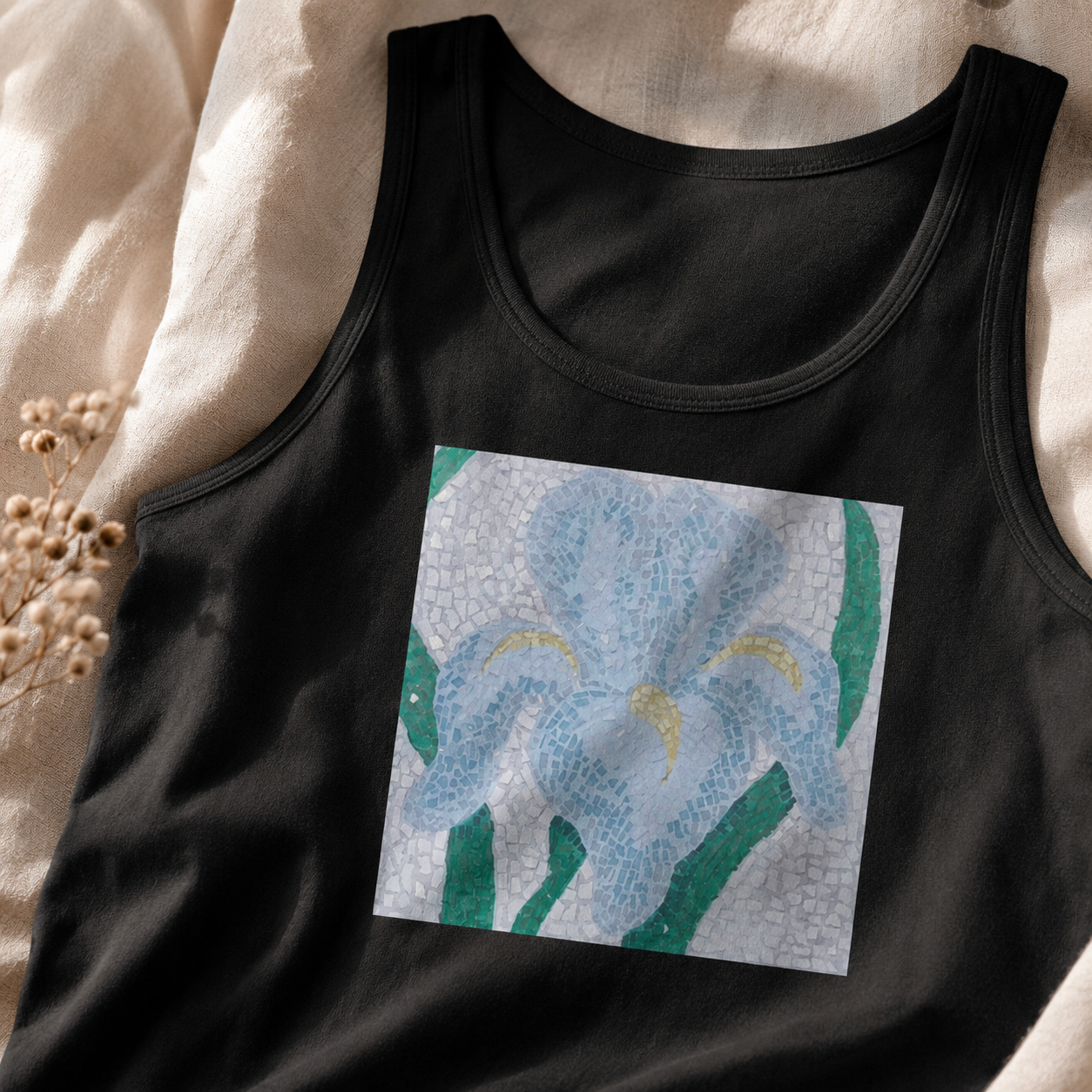 Aveline Iris Flower Mosaic Unisex Jersey Tank Top