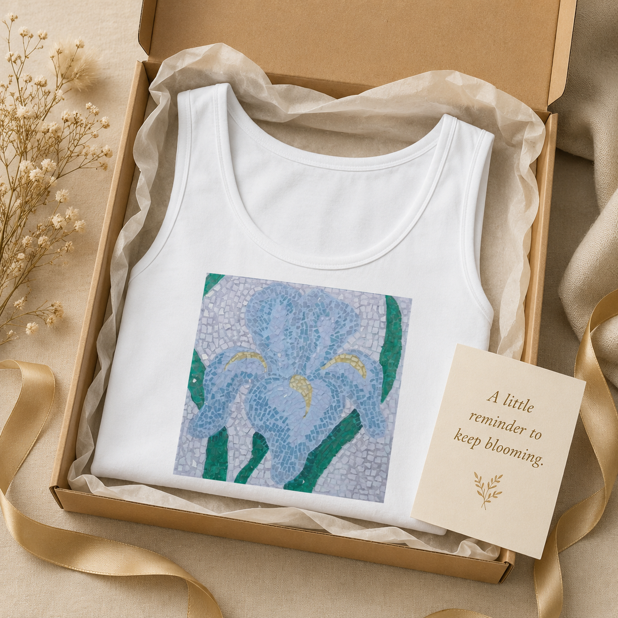Aveline Iris Flower Mosaic Unisex Jersey Tank Top