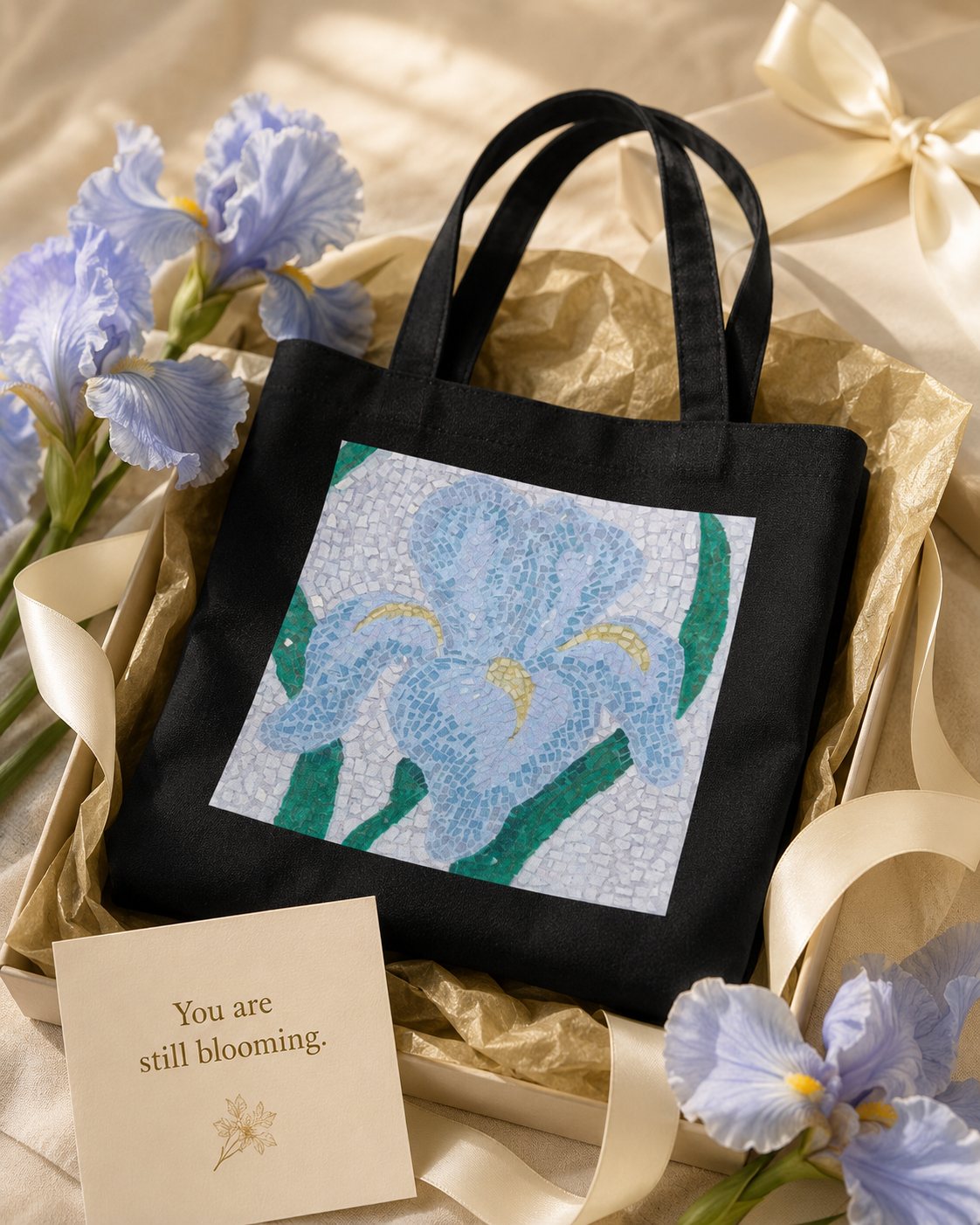Classic Tote Bag | Aveline Iris Flower Mosaic