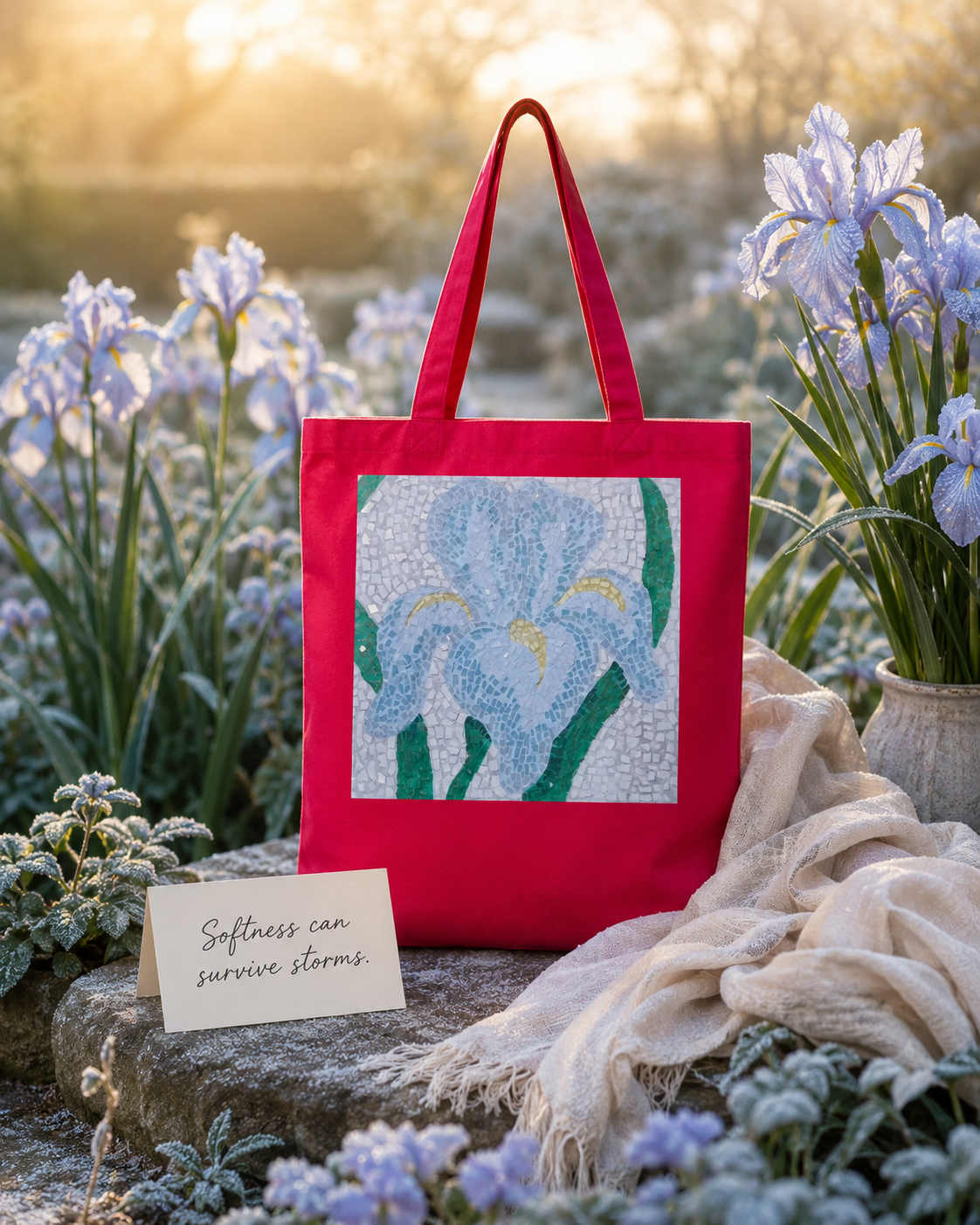 Classic Tote Bag | Aveline Iris Flower Mosaic