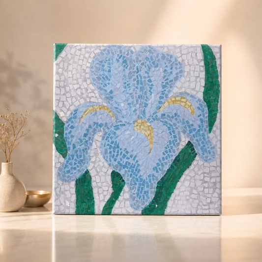 Aveline Iris Flower Mosaic Canvas Print