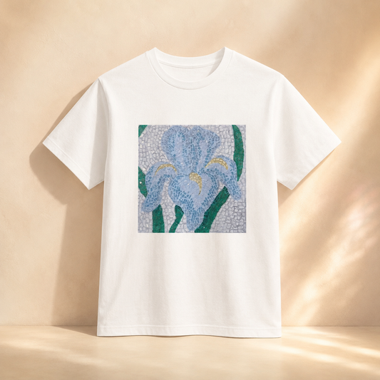 Aveline Iris Flower Mosaic Ultra Cotton Tee – Floral Art Shirt