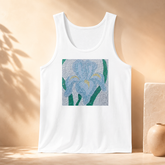 Aveline Iris Flower Mosaic Unisex Jersey Tank Top