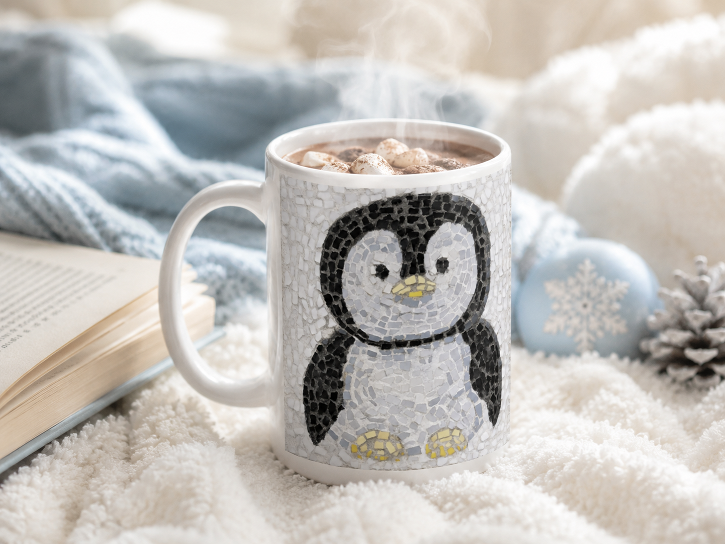 Emperor Pingu Mosaic Mug | 15oz Penguin Ceramic Mug