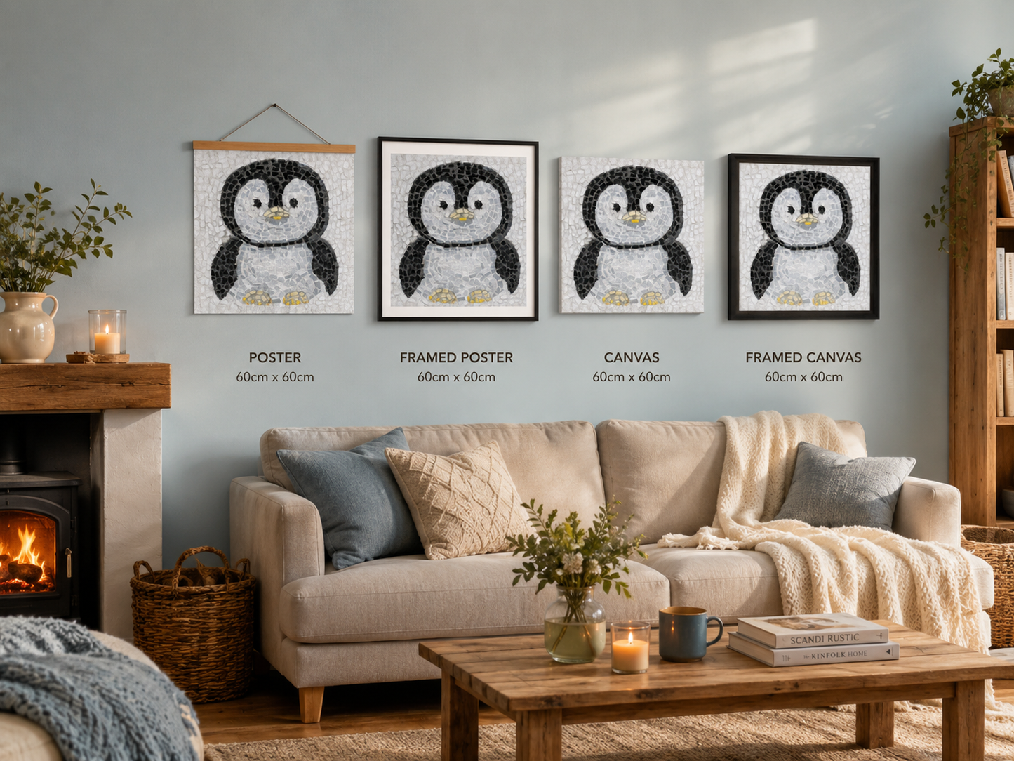 Emperor Pingu Framed Canvas Print | Whimsical Penguin Wall Art