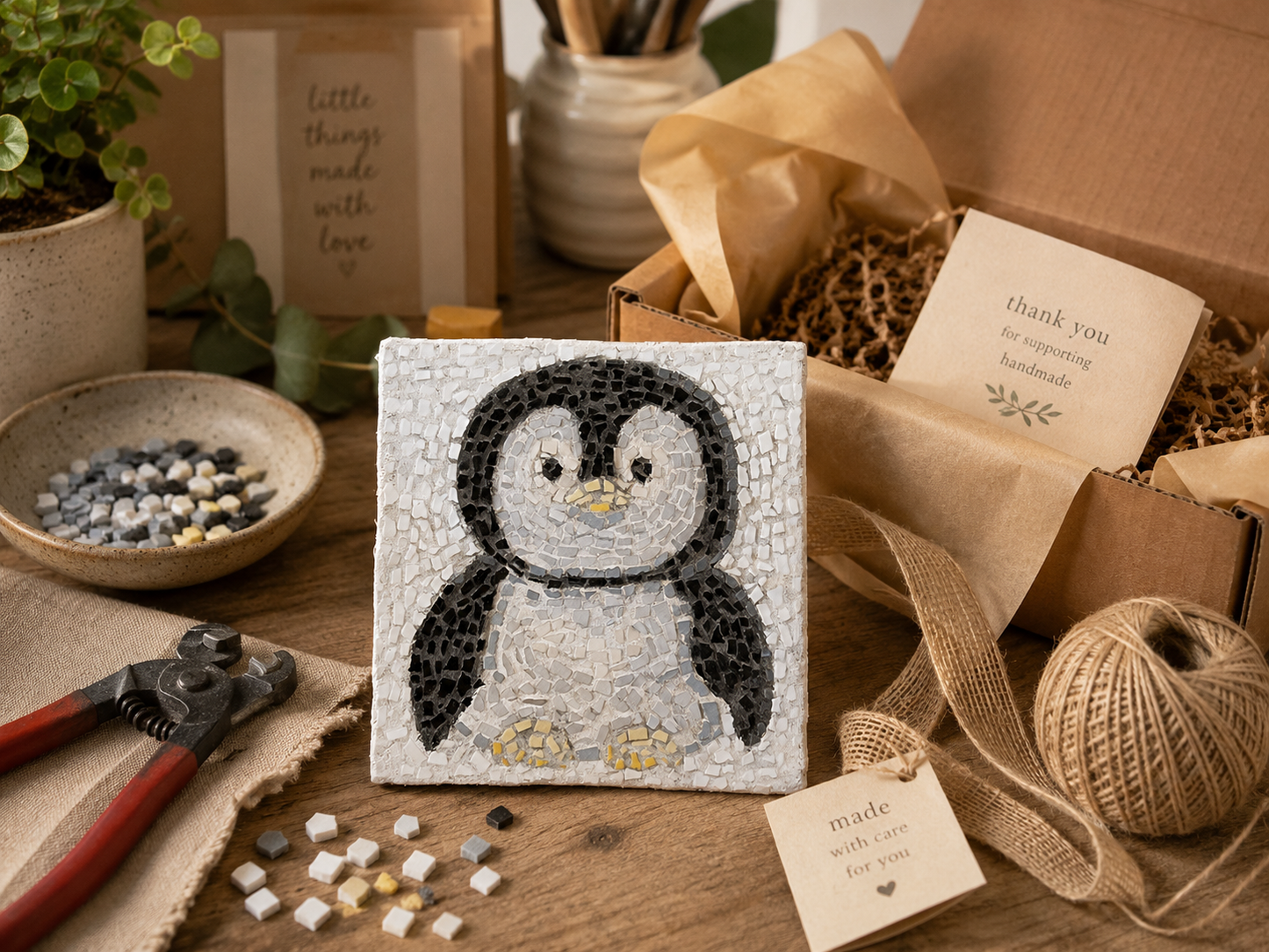 Emperor Pingu Emperor Penguins Mosaic Original Artwork