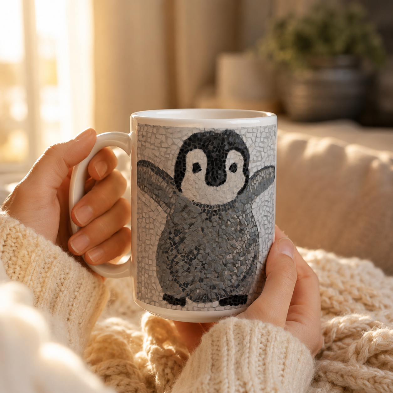 “I’m Coming, Mummy!” Baby Emperor Penguin Mug – 15oz Ceramic Mug