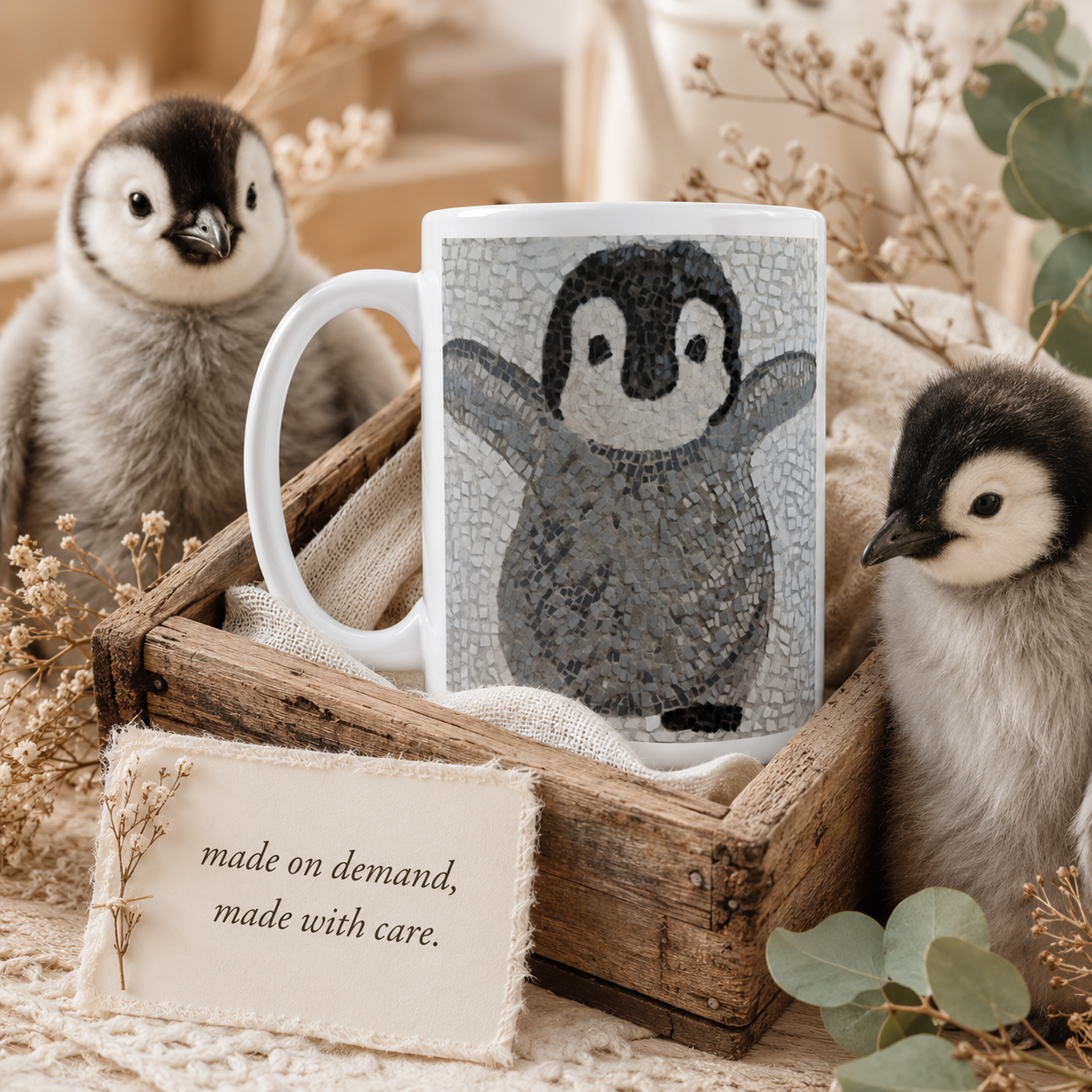 “I’m Coming, Mummy!” Baby Emperor Penguin Mug – 15oz Ceramic Mug