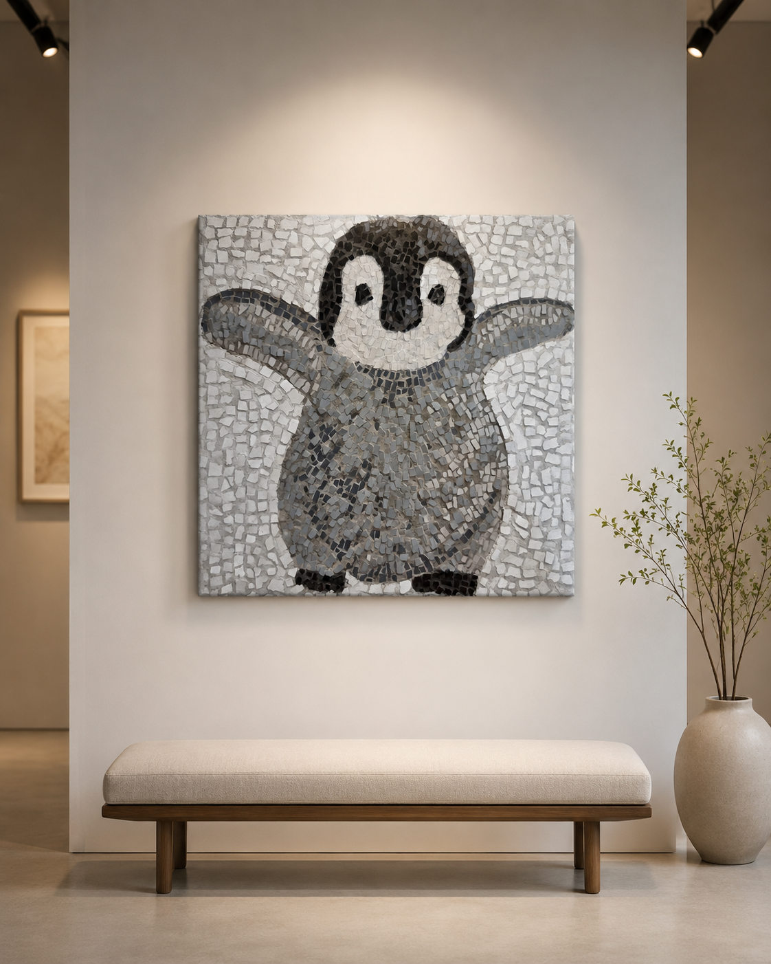 “I’m Coming Mummy” – Immersive Penguin Chick Canvas Print