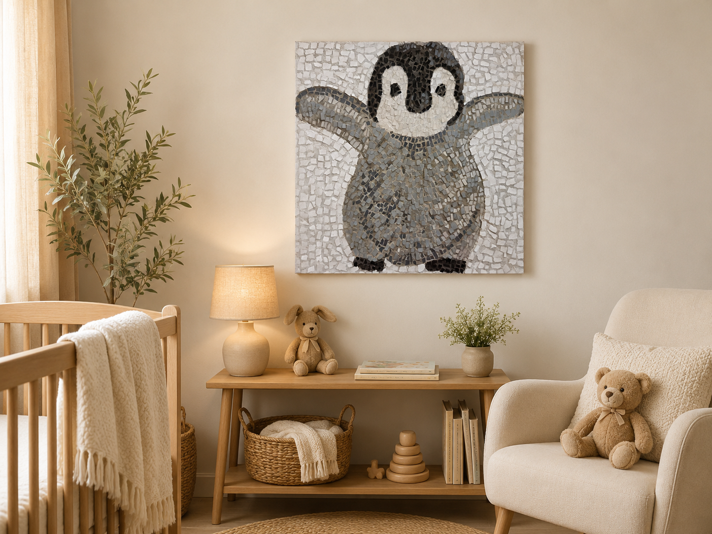 “I’m Coming Mummy” – Immersive Penguin Chick Canvas Print
