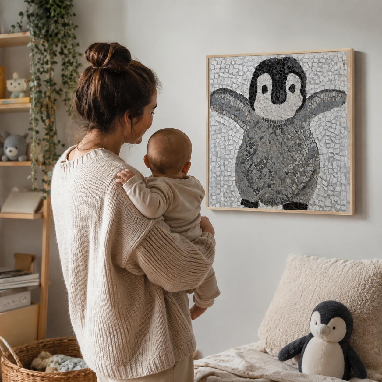“I’m Coming Mummy” – Immersive Penguin Chick Canvas Print