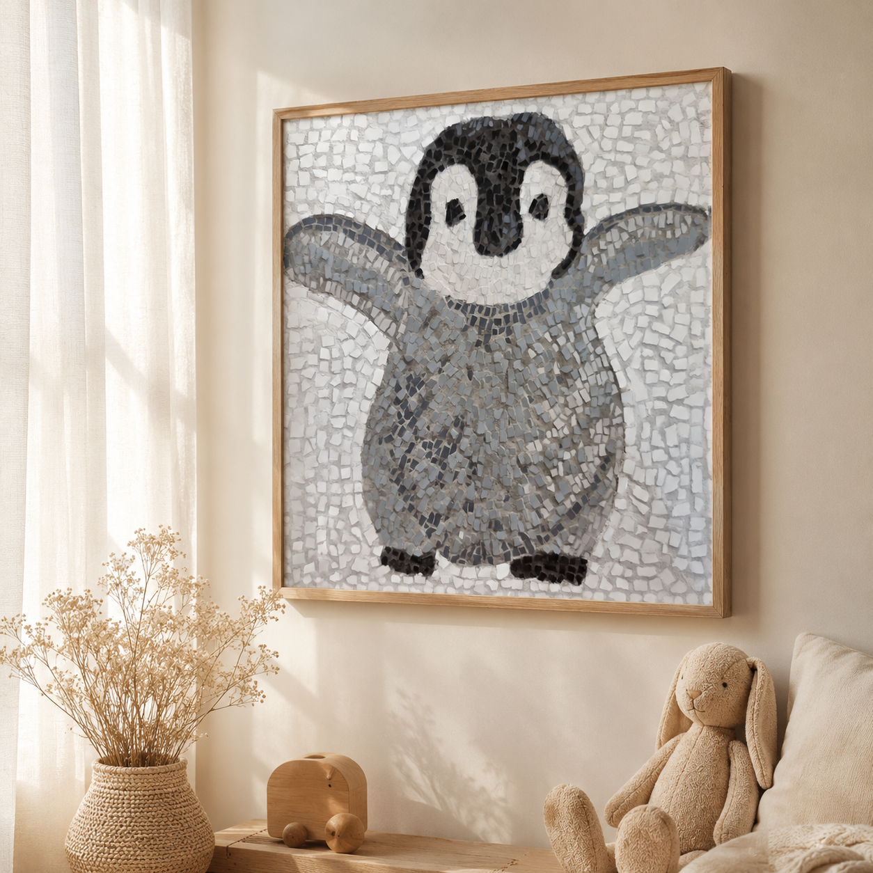 “I’m Coming Mummy” Fine Art Poster – Emperor Penguin Chick Wall Art