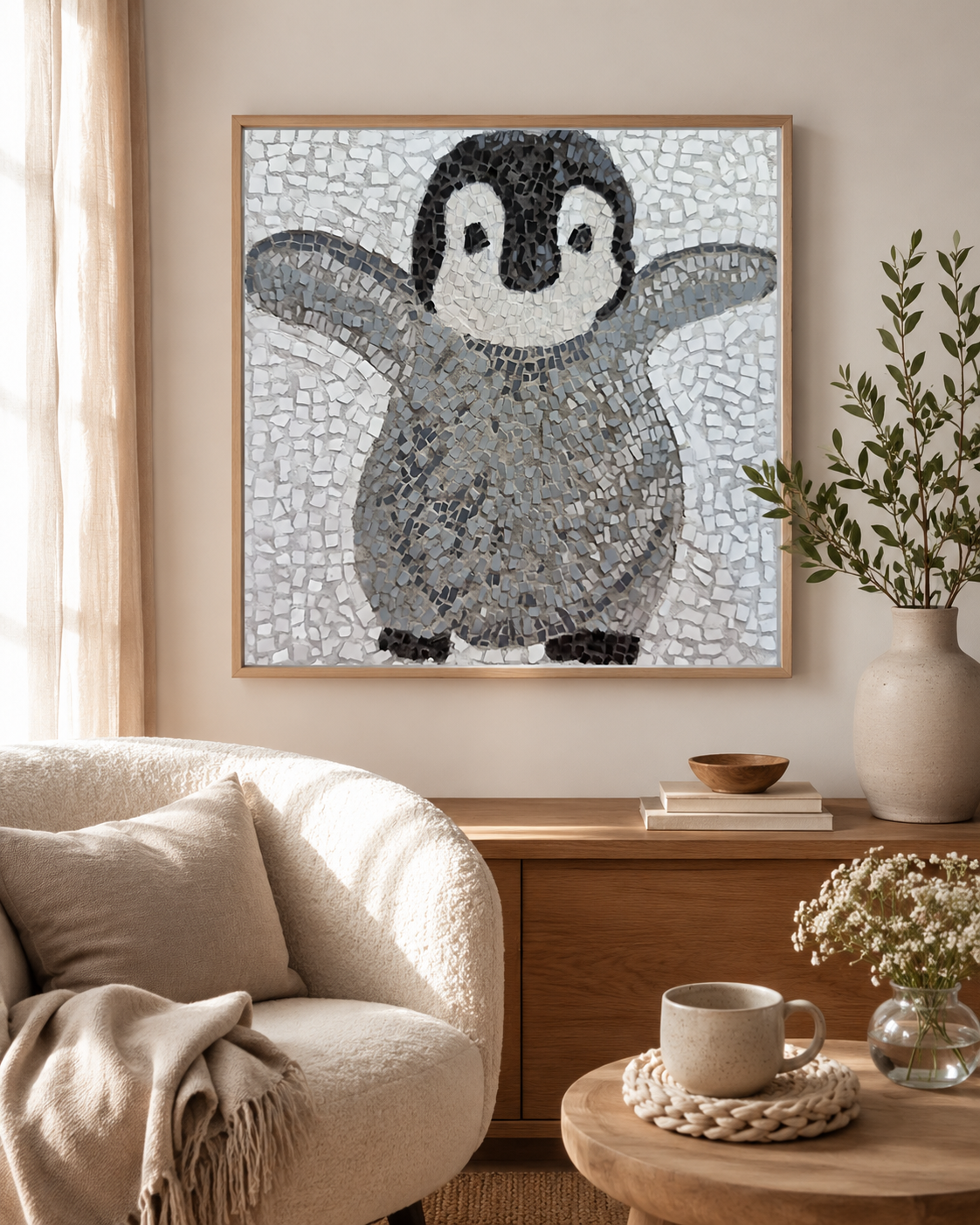 “I’m Coming Mummy” Fine Art Poster – Emperor Penguin Chick Wall Art