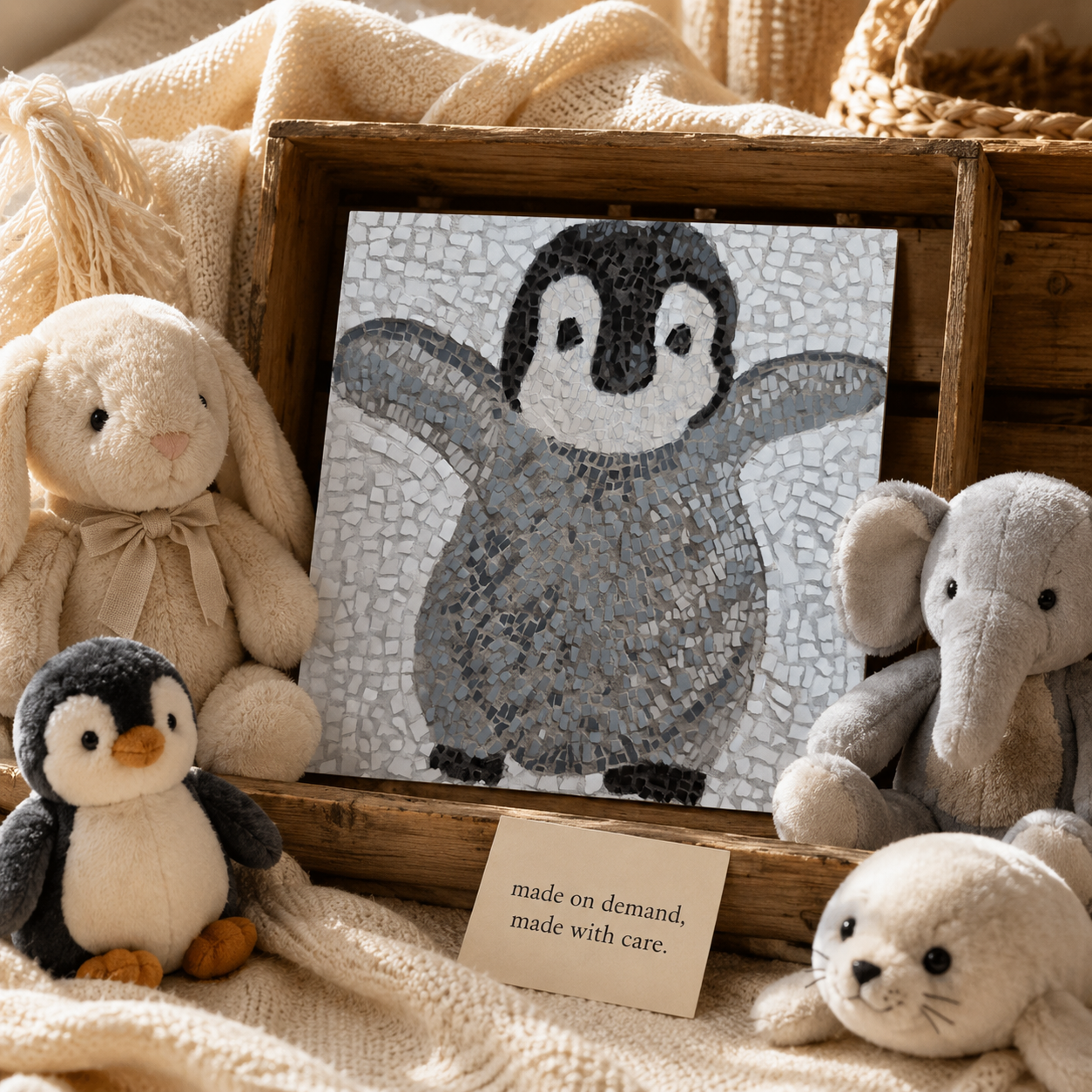 “I’m Coming Mummy” Fine Art Poster – Emperor Penguin Chick Wall Art