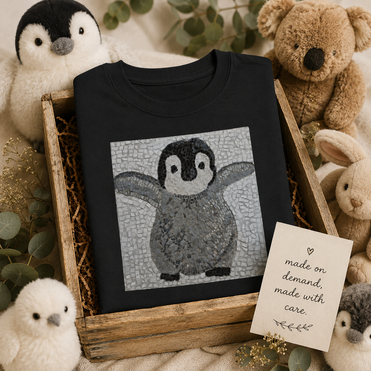 “I’m Coming, Mummy!” Baby Emperor Penguin Heavyweight Unisex Tee