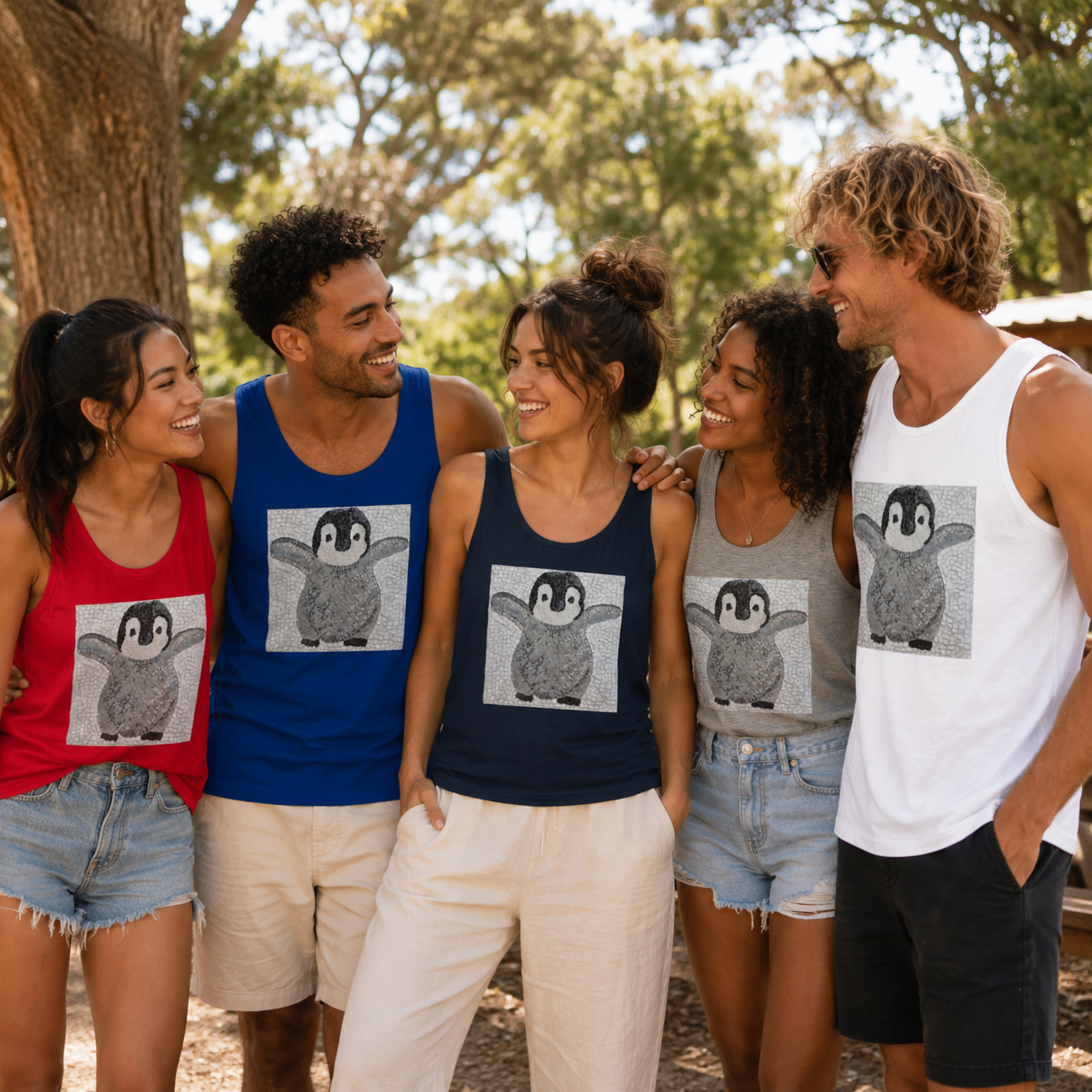 “I’m Coming Mummy!” Baby Emperor Penguin Unisex Jersey Tank