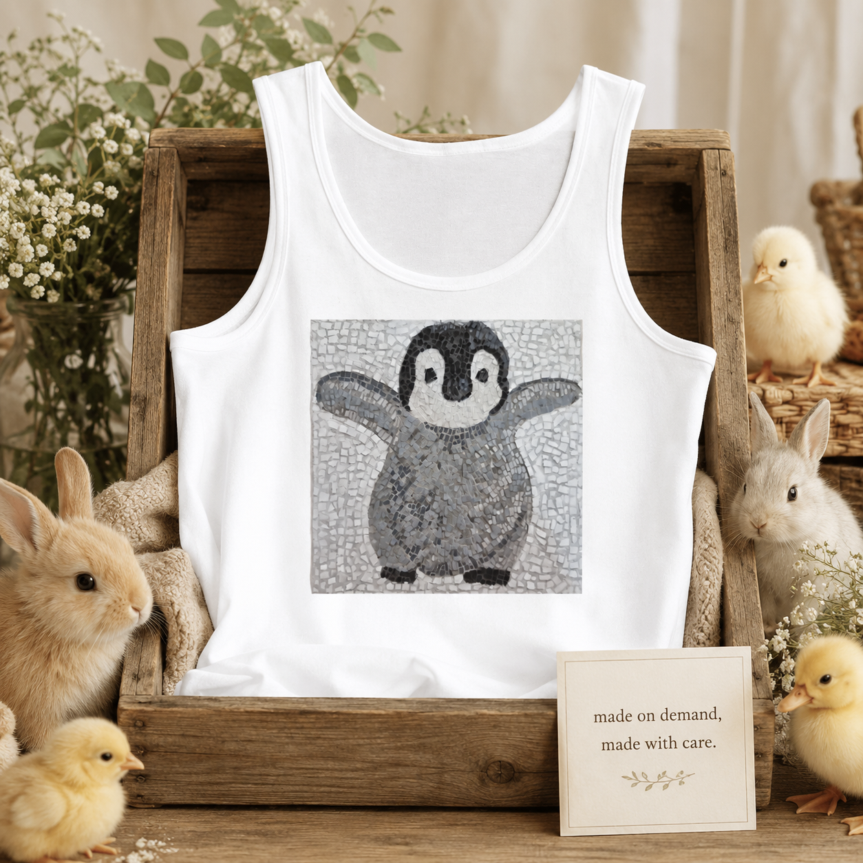 “I’m Coming Mummy!” Baby Emperor Penguin Unisex Jersey Tank