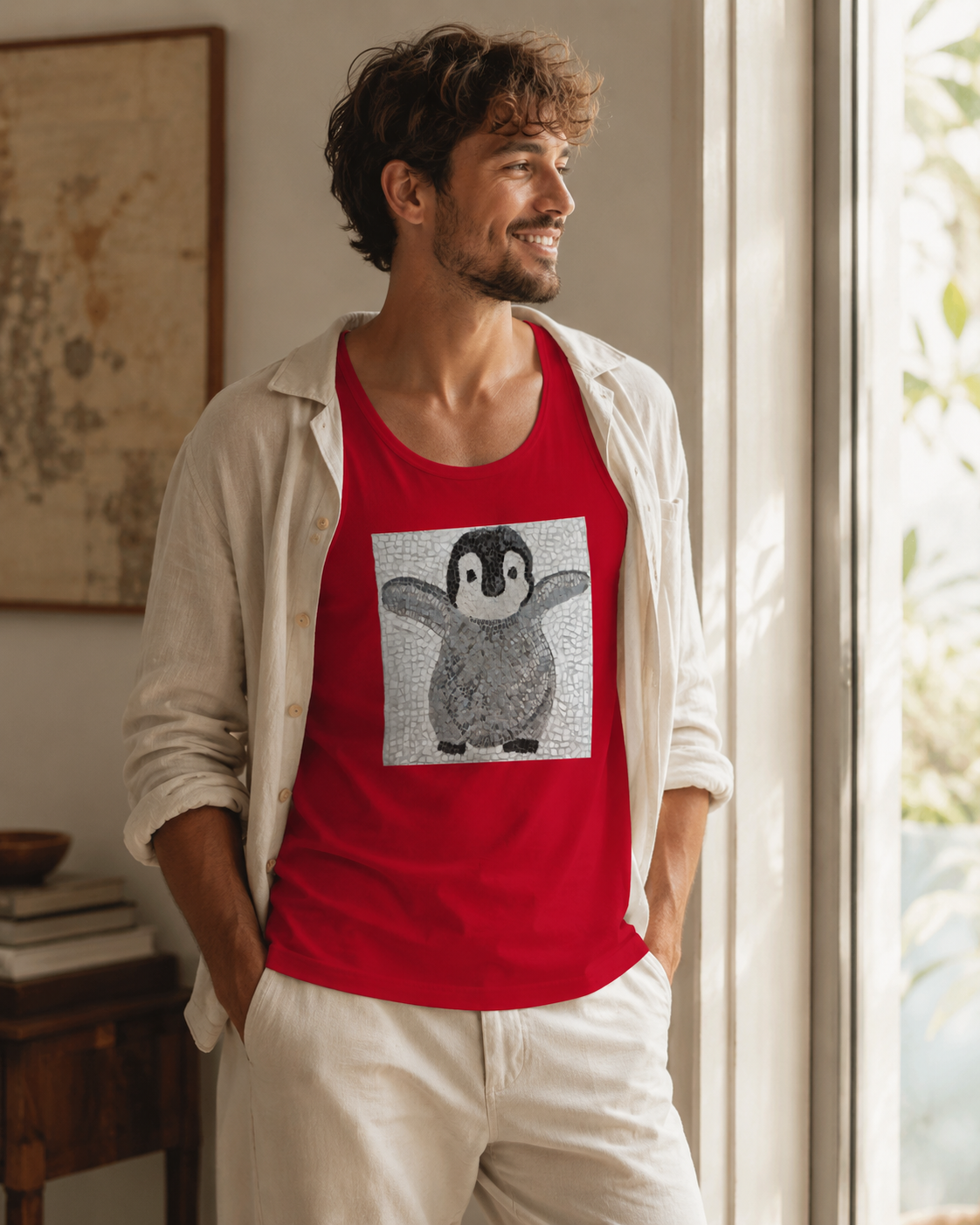 “I’m Coming Mummy!” Baby Emperor Penguin Unisex Jersey Tank