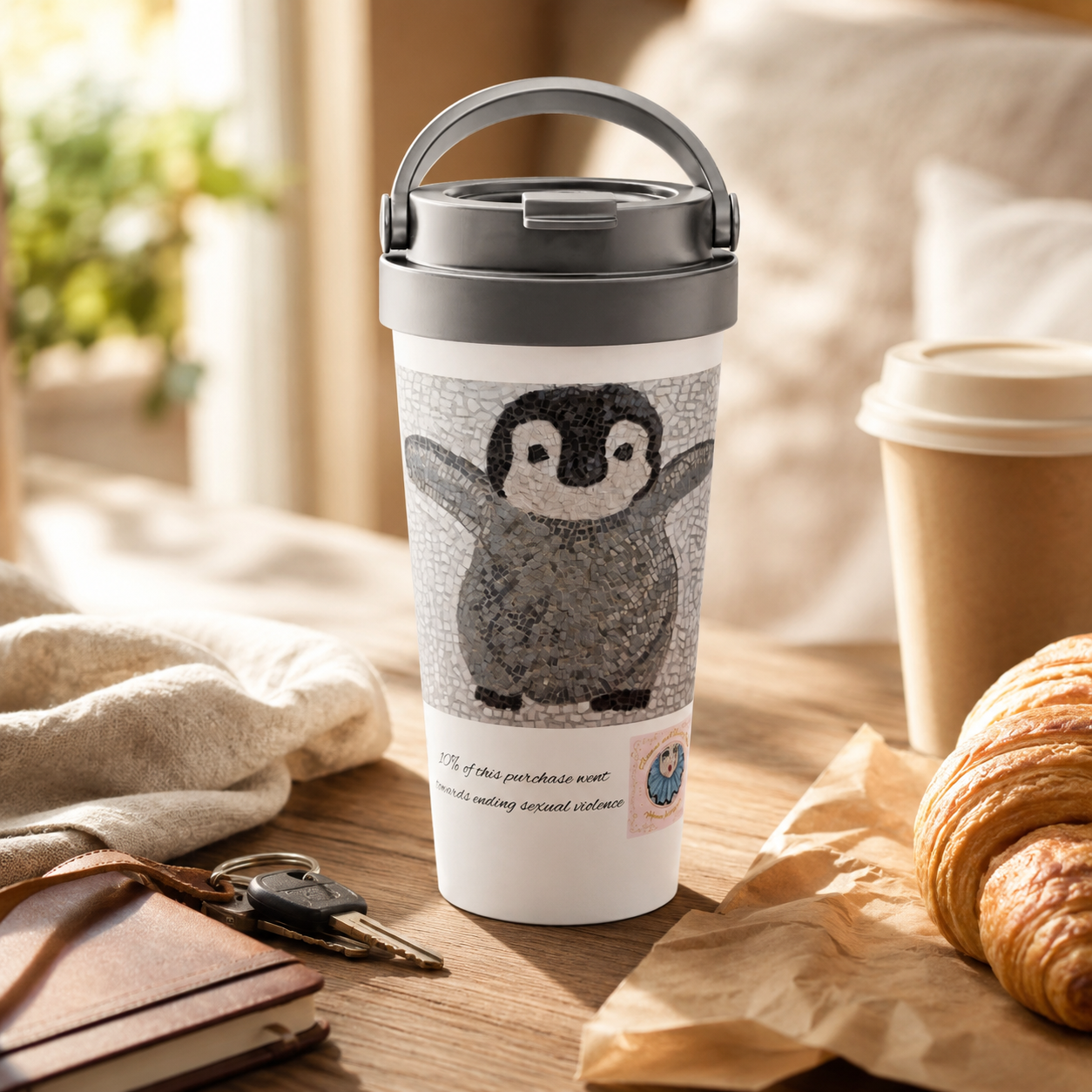 “I’m Coming, Mummy!” Baby Emperor Penguin Travel Mug – 15oz Stainless Steel