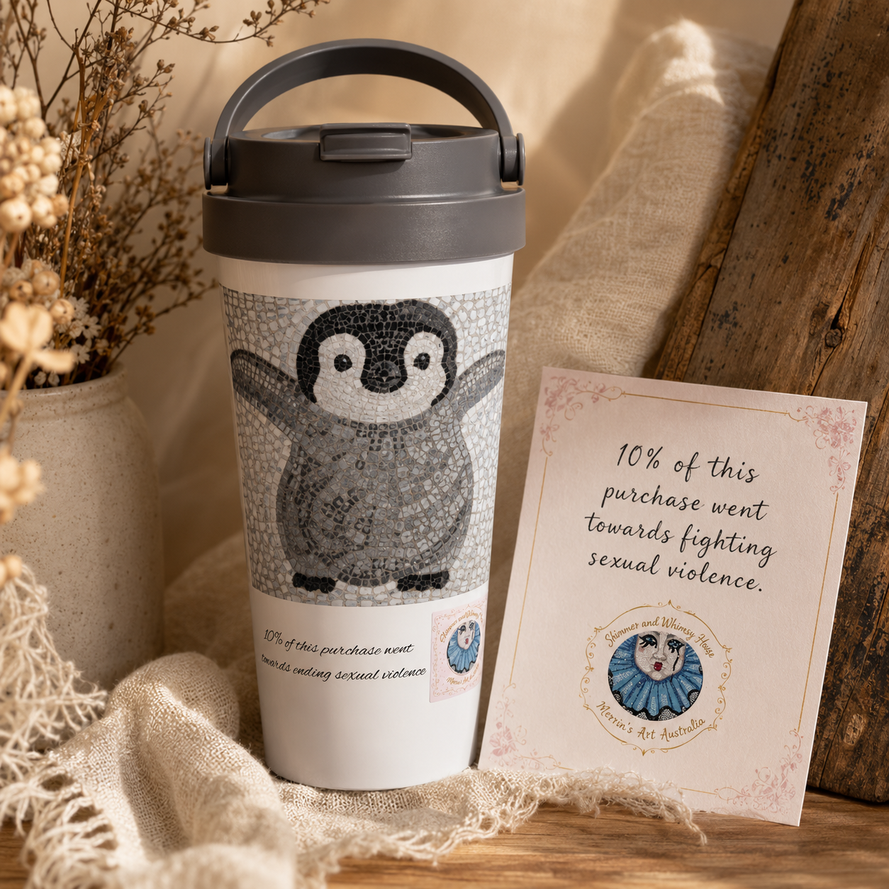 “I’m Coming, Mummy!” Baby Emperor Penguin Travel Mug – 15oz Stainless Steel