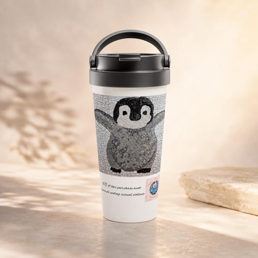 “I’m Coming, Mummy!” Baby Emperor Penguin Travel Mug – 15oz Stainless Steel