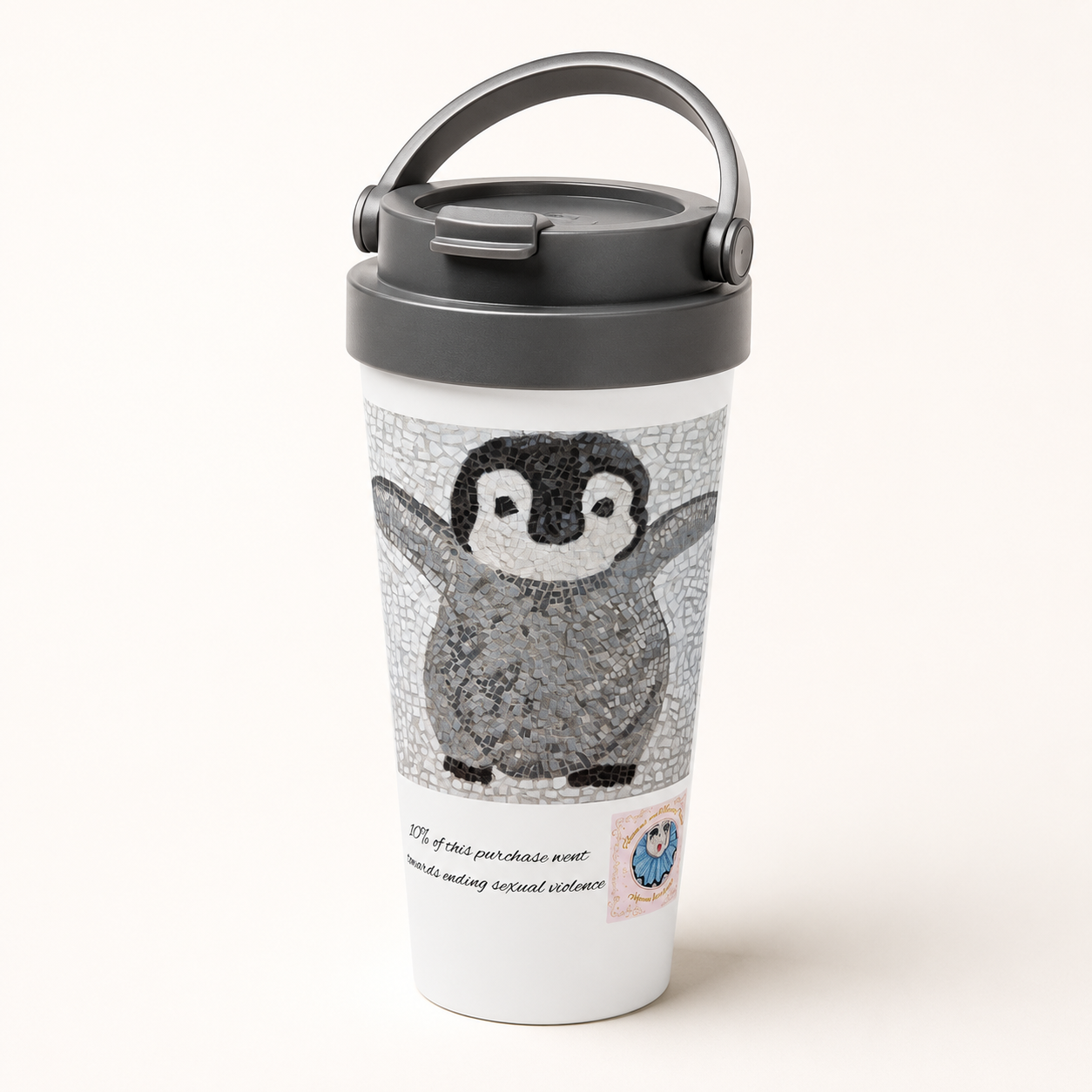 “I’m Coming, Mummy!” Baby Emperor Penguin Travel Mug – 15oz Stainless Steel